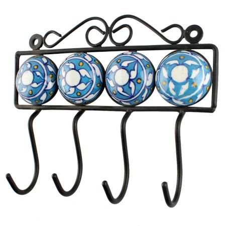 Ceramic Floral Tile Hook 